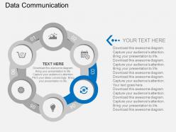 Sp six staged cycle of data communication flat powerpoint design