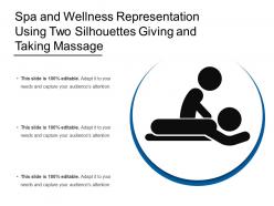 Spa and wellness representation using two silhouettes giving and taking massage