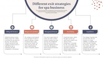 Spa Business Plan Different Exit Strategies For Spa Business BP SS