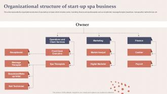Spa Business Plan Organizational Structure Of Start Up Spa Business BP SS