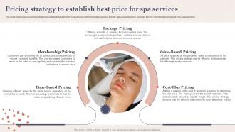 Spa Business Plan Pricing Strategy To Establish Best Price Spa Services BP SS