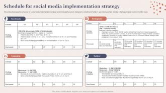 Spa Business Plan Schedule For Social Media Implementation Strategy BP SS