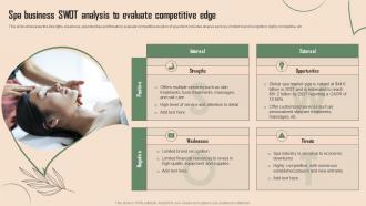 Spa Business Swot Analysis To Evaluate Competitive Edge Beauty Spa Business Plan BP SS