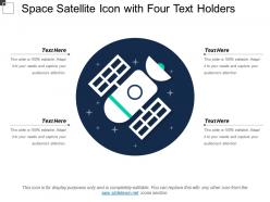 Space satellite icon with four text holders