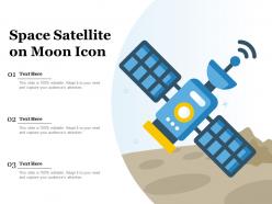 Space satellite on moon icon