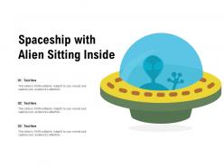 Spaceship with alien sitting inside
