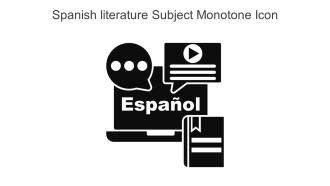 Spanish Literature Subject Monotone Icon In Powerpoint Pptx Png And Editable Eps Format