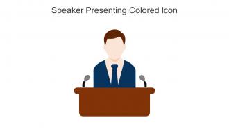Speaker Presenting Colored Icon In Powerpoint Pptx Png And Editable Eps Format