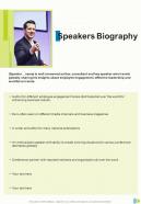 Speakers Biography Event Announcer Proposal One Pager Sample Example Document