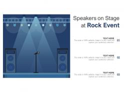 Speakers on stage at rock event