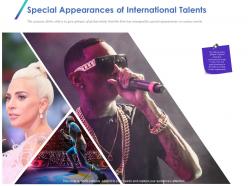 Special appearances of international talents ppt powerpoint mockup