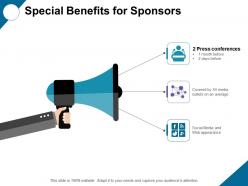 Special benefits for sponsors with social ppt professional grid