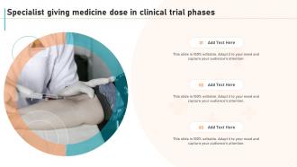 Specialist Giving Medicine Dose In Clinical Trial Phases New Drug Development Process