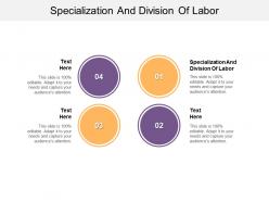 Specialization and division of labor ppt powerpoint presentation portfolio skills cpb