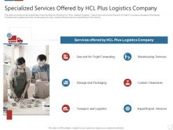 Specialized services offered logistics technologies good value propositions company ppt file