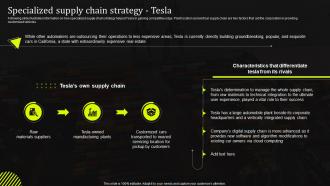 Specialized Supply Chain Strategy Tesla Stand Out Supply Chain Strategy Improving
