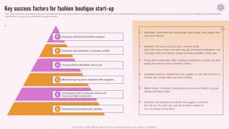 Specialty Clothing Retail Key Success Factors For Fashion Boutique Start Up BP SS