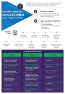 Specific aims for small business one page summary presentation report infographic ppt pdf document