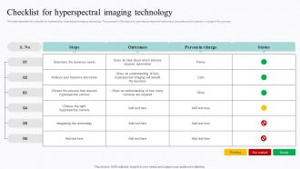 Spectral Signature Analysis Checklist For Hyperspectral Imaging Technology