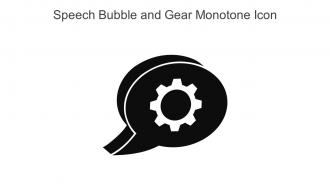 Speech Bubble And Gear Monotone Icon In Powerpoint Pptx Png And Editable Eps Format