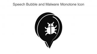 Speech Bubble And Malware Monotone Icon In Powerpoint Pptx Png And Editable Eps Format
