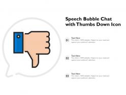 Speech bubble chat with thumbs down icon