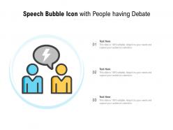 Speech bubble icon with people having debate