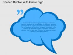 Speech bubble with quote sign flat powerpoint design