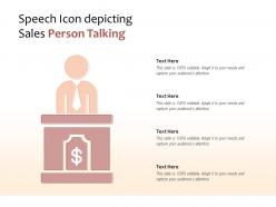 Speech icon depicting sales person talking