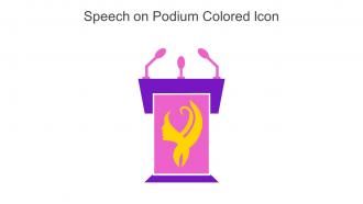 Speech On Podium Colored Icon In Powerpoint Pptx Png And Editable Eps Format