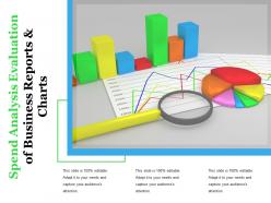 Spend analysis evaluation of business reports and charts
