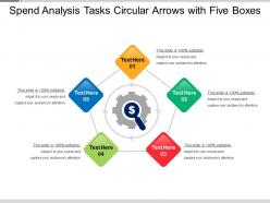 Spend analysis tasks circular arrows with five boxes