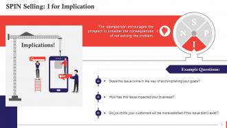 SPIN Selling Step Three Implication Training Ppt