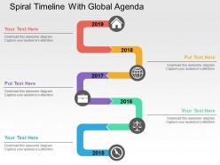 Spiral timeline with global agenda flat powerpoint design