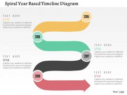 Spiral year based timeline diagram flat powerpoint design