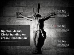 Spiritual jesus christ handing on cross presentation