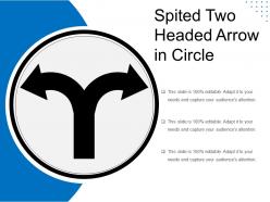 Spited two headed arrow in circle