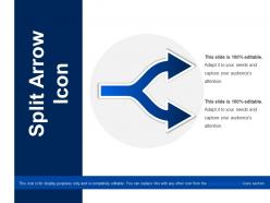 Split arrow icon ppt slide template