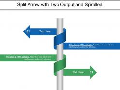 Split arrow with two output and spiralled