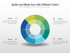 Spoke and wheel icon with different colors