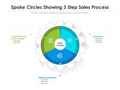 Spoke circles showing 3 step sales process