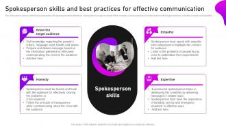 Spokesperson Skills And Best Practices For Crisis Communication And Management