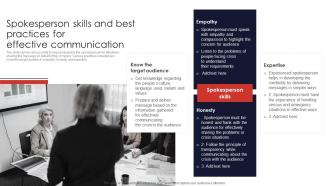Spokesperson Skills And Best Practices For Effective Contingency Planning And Crisis Communication