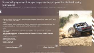 Sponsorship Agreement For Sports Sponsorship Proposal For Dirt Track Racing Tournament Ppt Icons