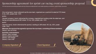 Sponsorship Agreement For Sprint Car Racing Event Sponsorship Proposal Ppt Portrait