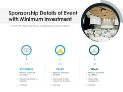Sponsorship details of event with minimum investment