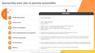 Sponsorship Event Plan To Promote Automobiles Effective Car Dealer Marketing Strategy SS V
