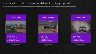 Sponsorship Events Schedule For Dirt Track Racing Sponsorship Proposal For Motorsport Event Ppt Tips