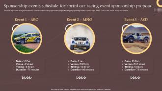 Sponsorship Events Schedule For Sprint Car Racing Event Sponsorship Proposal Ppt Rules
