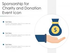Sponsorship for charity and donation event icon